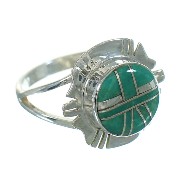 Silver And Turquoise Southwestern Ring Size 7 WX80248